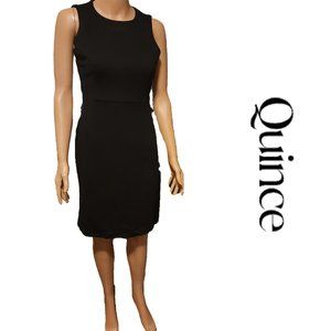 Quince Ultra-Stretch Ponte Sleeveless Dress NWT Black XS